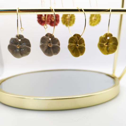 Fleurs Pensee Boucles d'oreilles Luxe pour femme