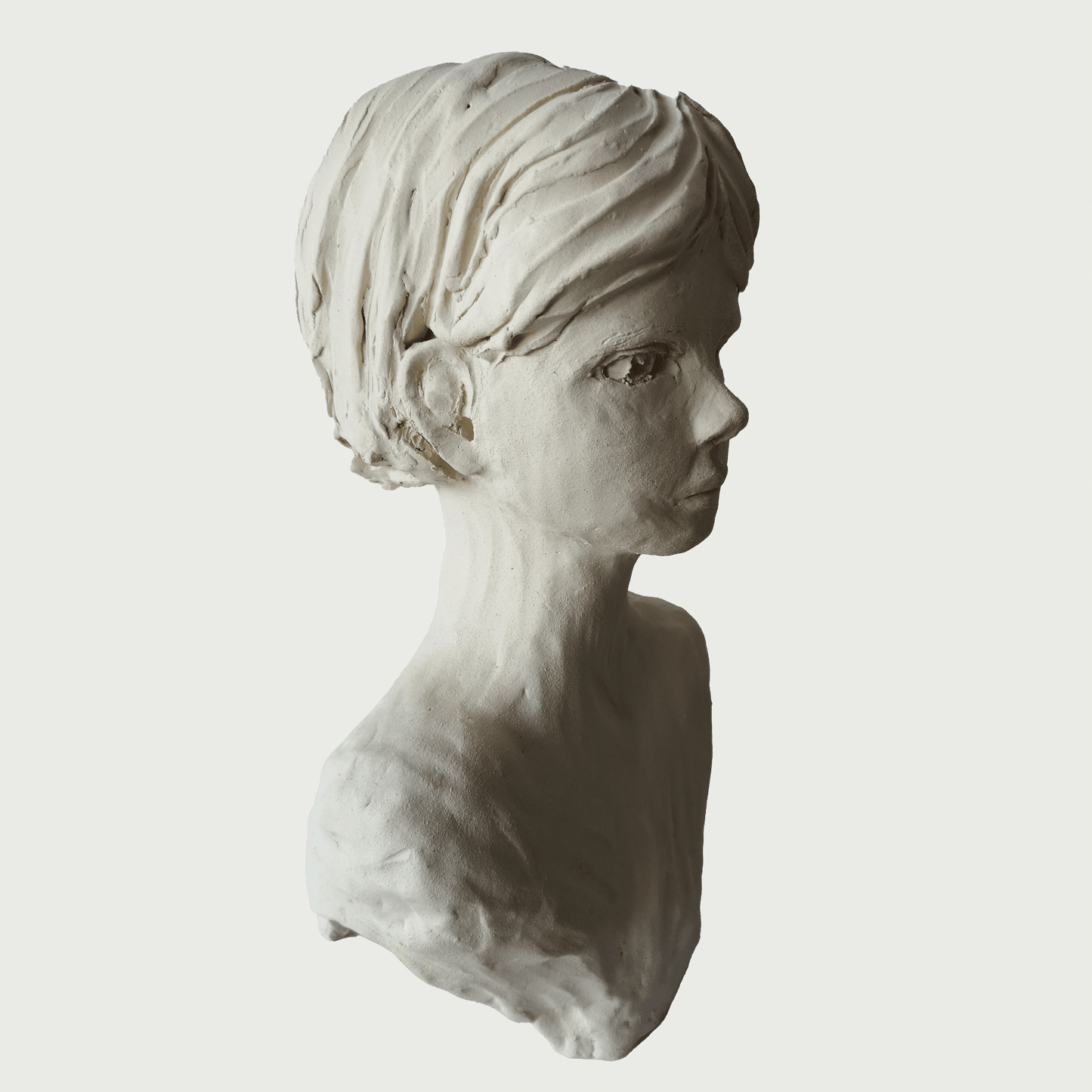 Sculpture enfant 8 ans fille buste en gres aix en provence luxe artisan