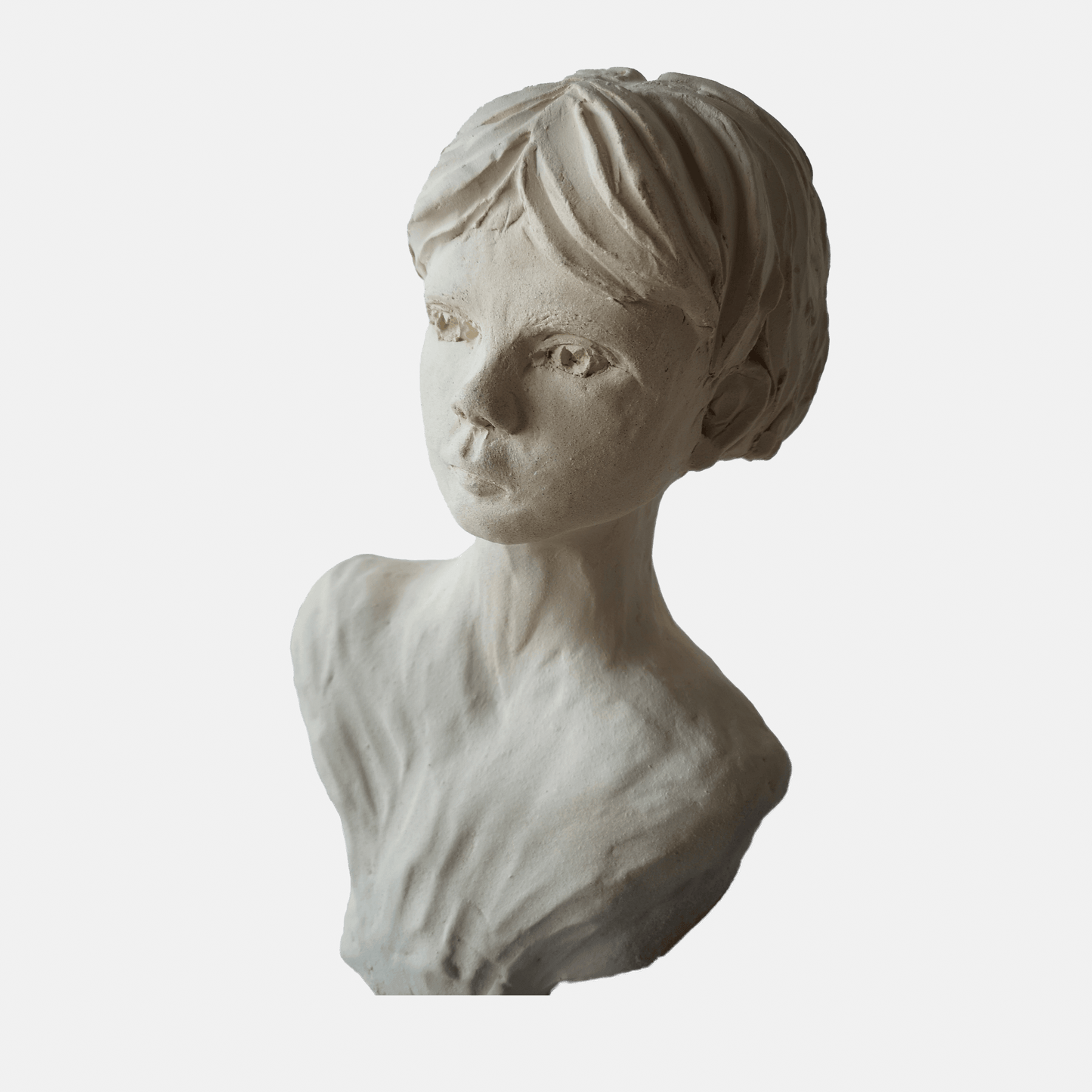 Sculpture enfant 8 ans fille buste en gres aix en provence corinne ceramique cadeau luxe