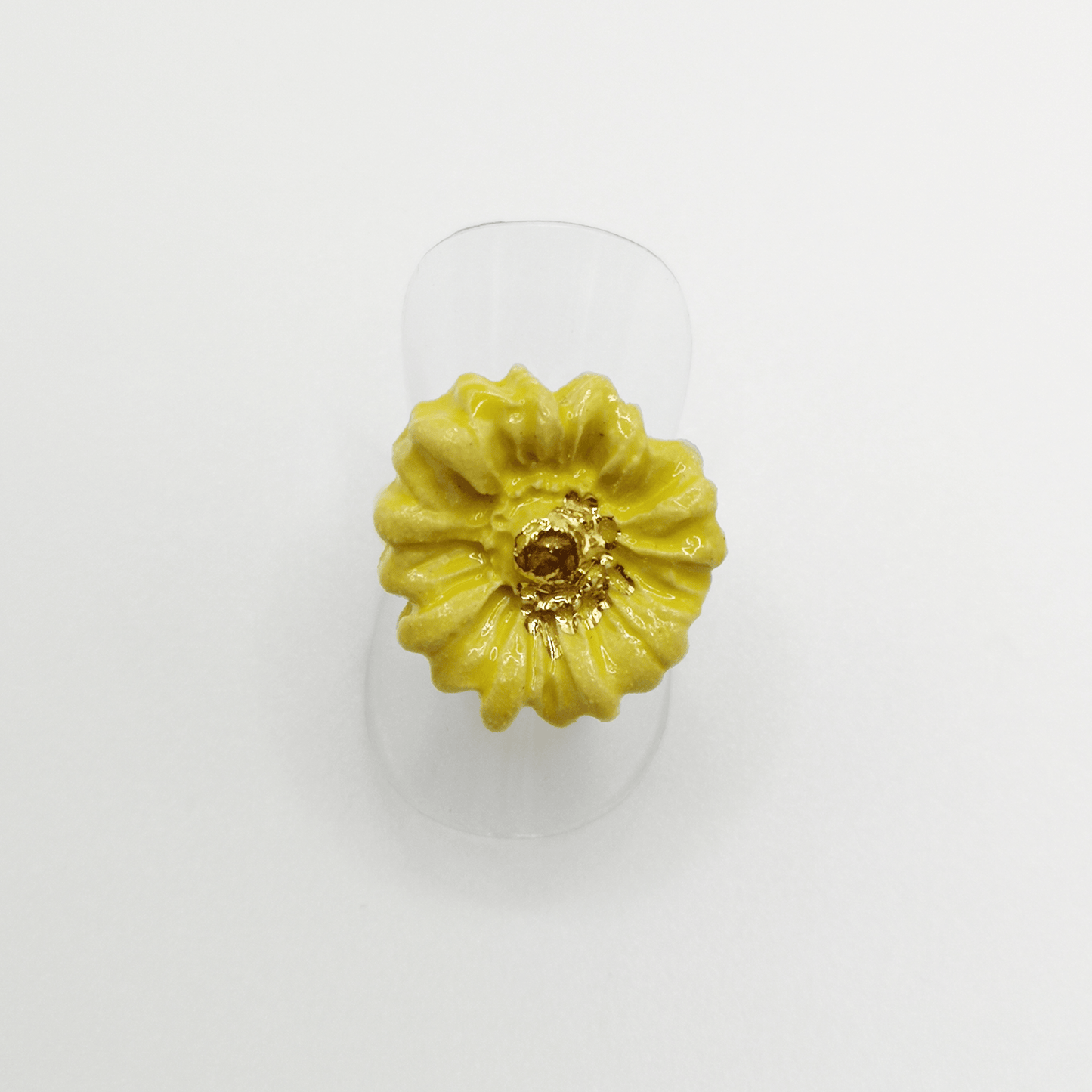 Bague jaune or fleur marguerite made in france Provence fait main pour femme
