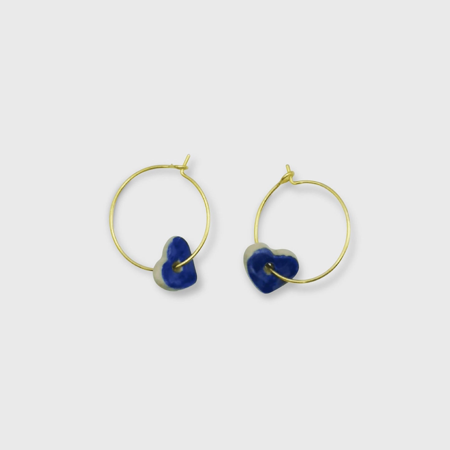 Boucles d'oreilles Coeur Bleu pendante pour femme Petite artisan d exception