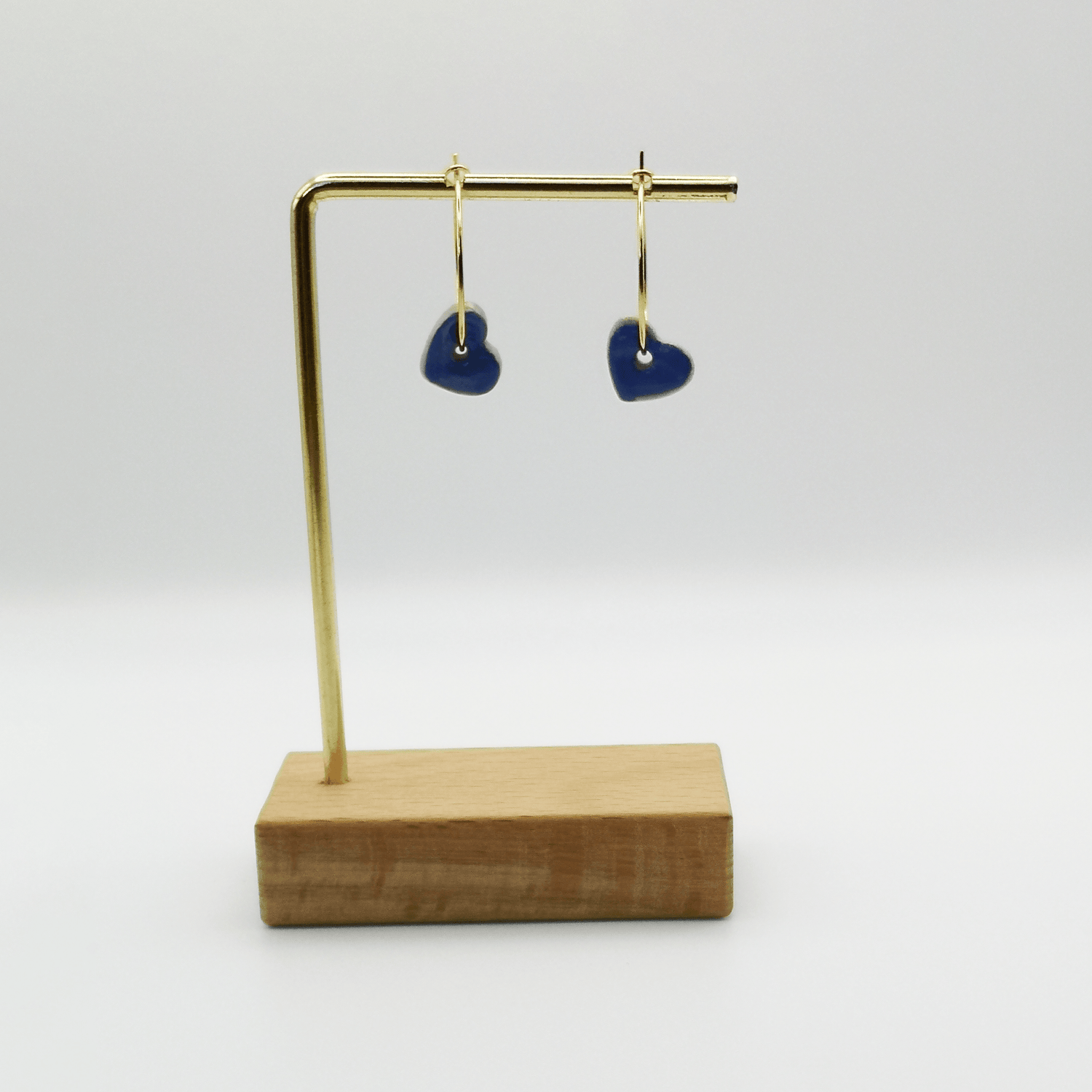 Boucles d'oreilles coeur bleu pour elle anniversaire noel fete celebration