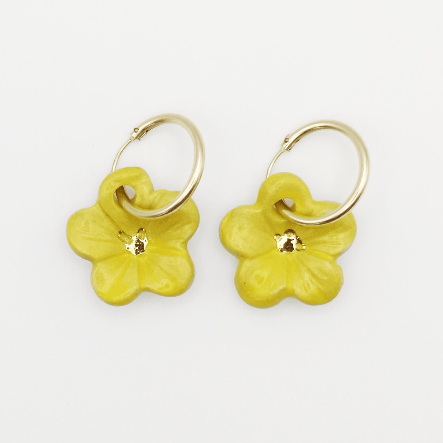 Boucle d oreille gold filled jaune fleur pour femme artisannat francaise