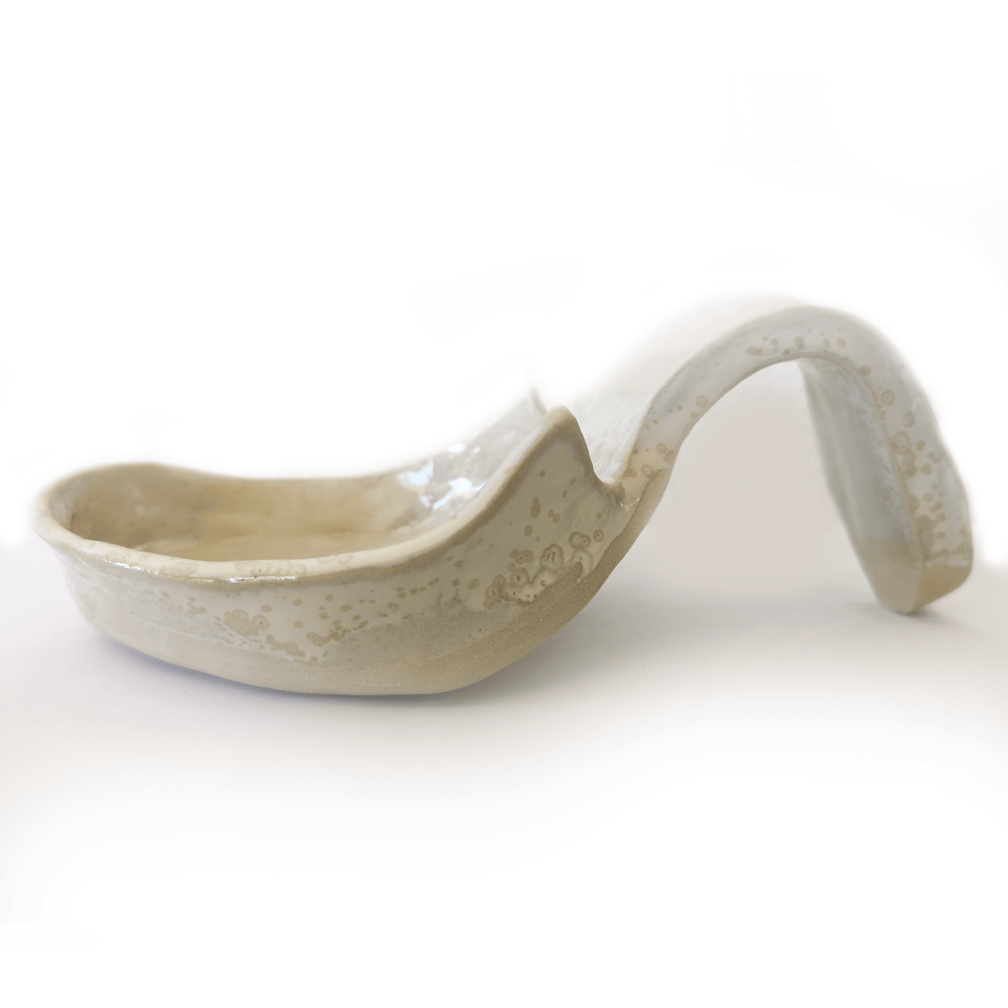 Repose cuillere moderne en argile pour la cuisine blanc