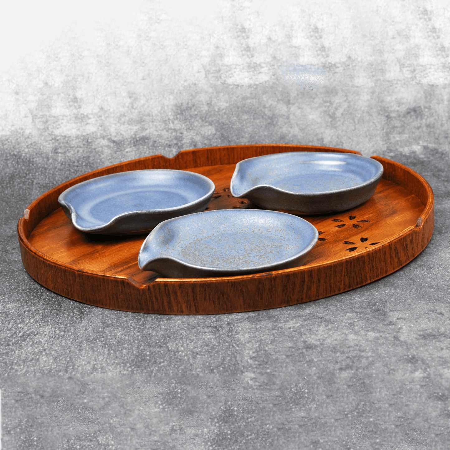 Porte Cuillere bleu fait au tour a Aix en Provence cadeau cremaillere anniversaire noel