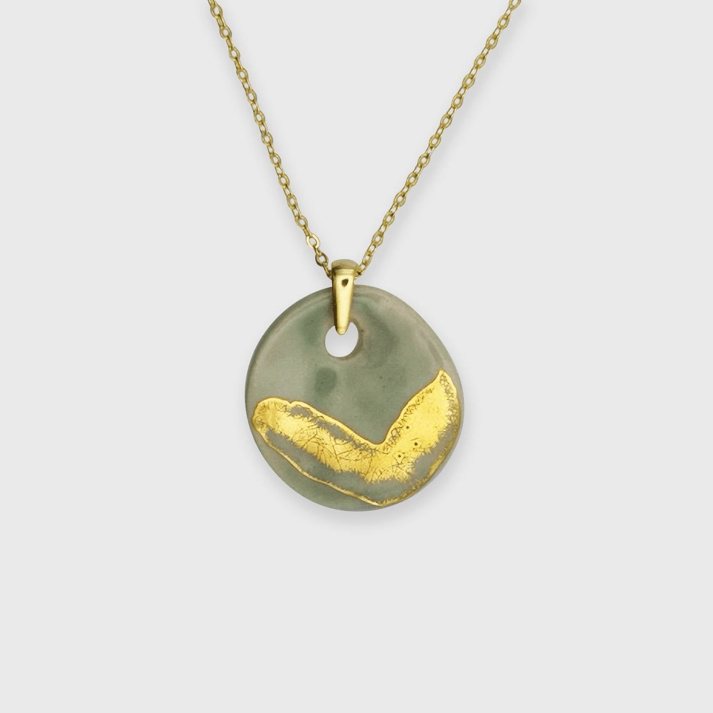 Collier ver celadon or pour femme cadeau anniversaire