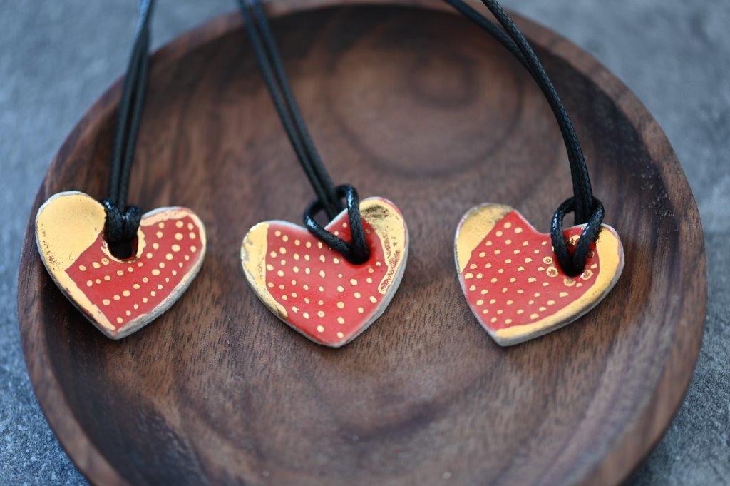 Collier coeur rouge femme