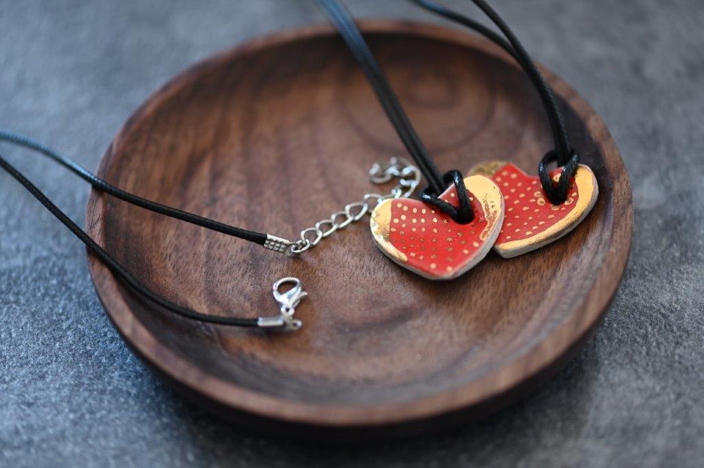 Collier coeur rouge femme