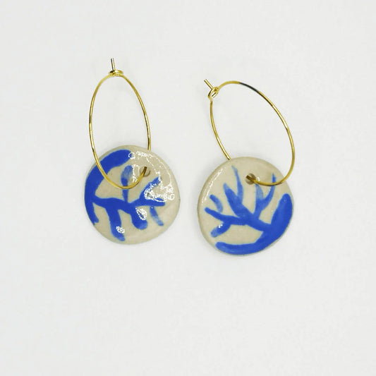 Boucles d'oreilles bleu Branche