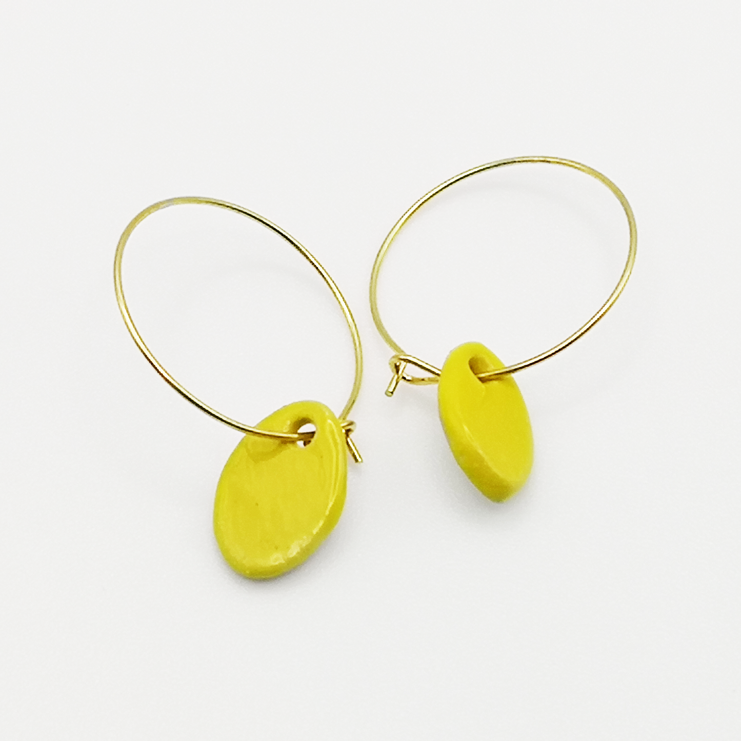 Boucles d'oreilles jaune citron