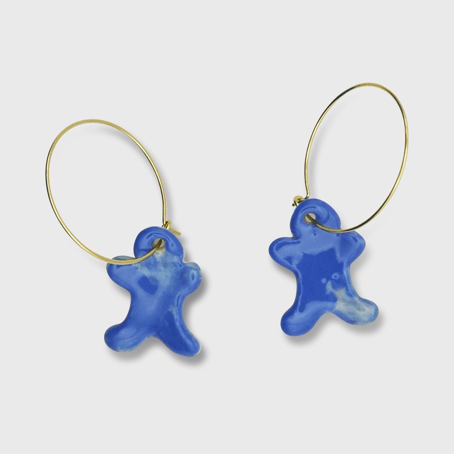 Boucles d'oreilles bleu Klein roi bonhomme noel fun