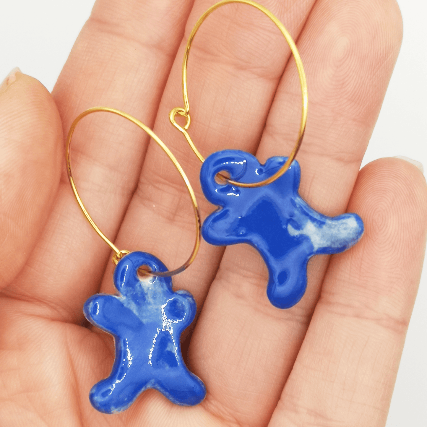 Boucles d'oreilles bleus Klein Bonhomme