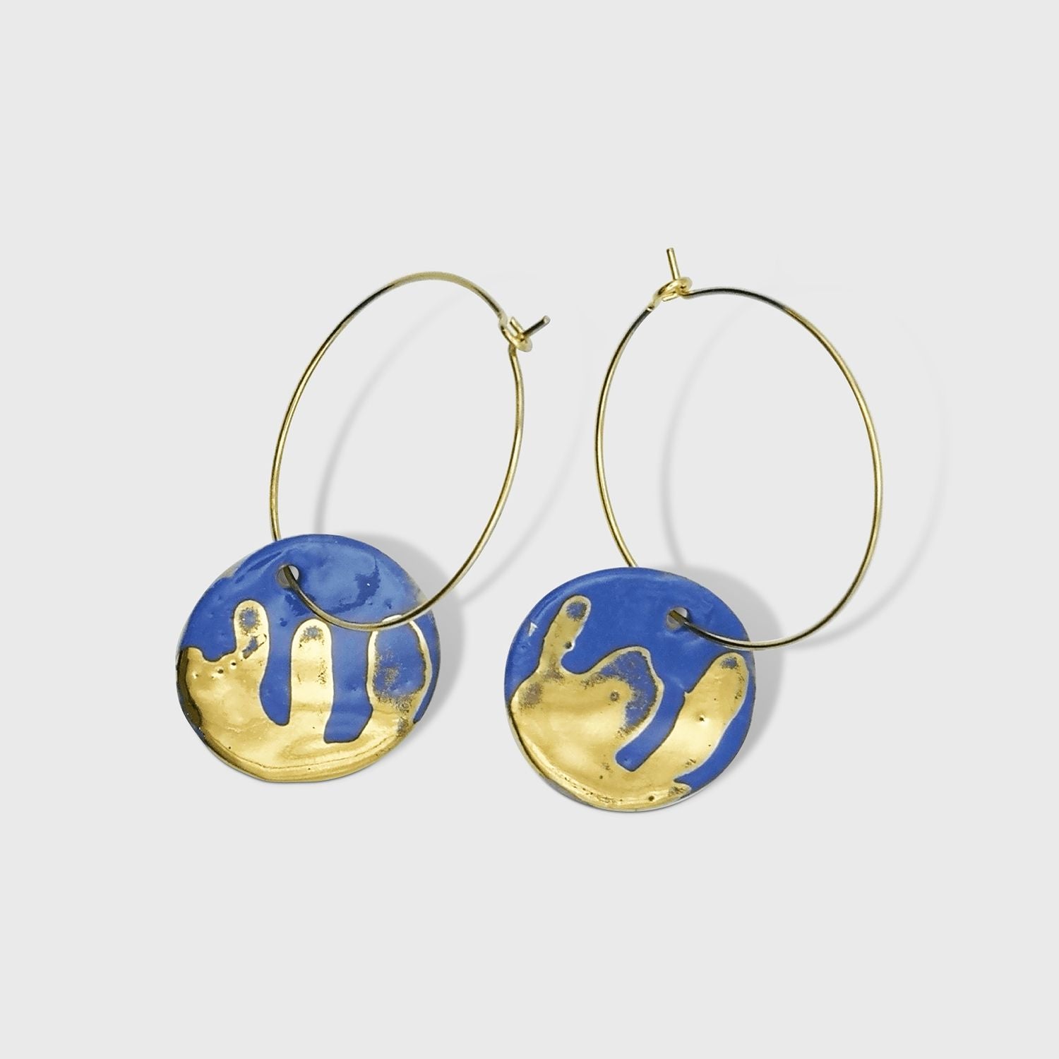 Boucles d'oreilles bleu Klein roi pendante pour femme ou ado leger