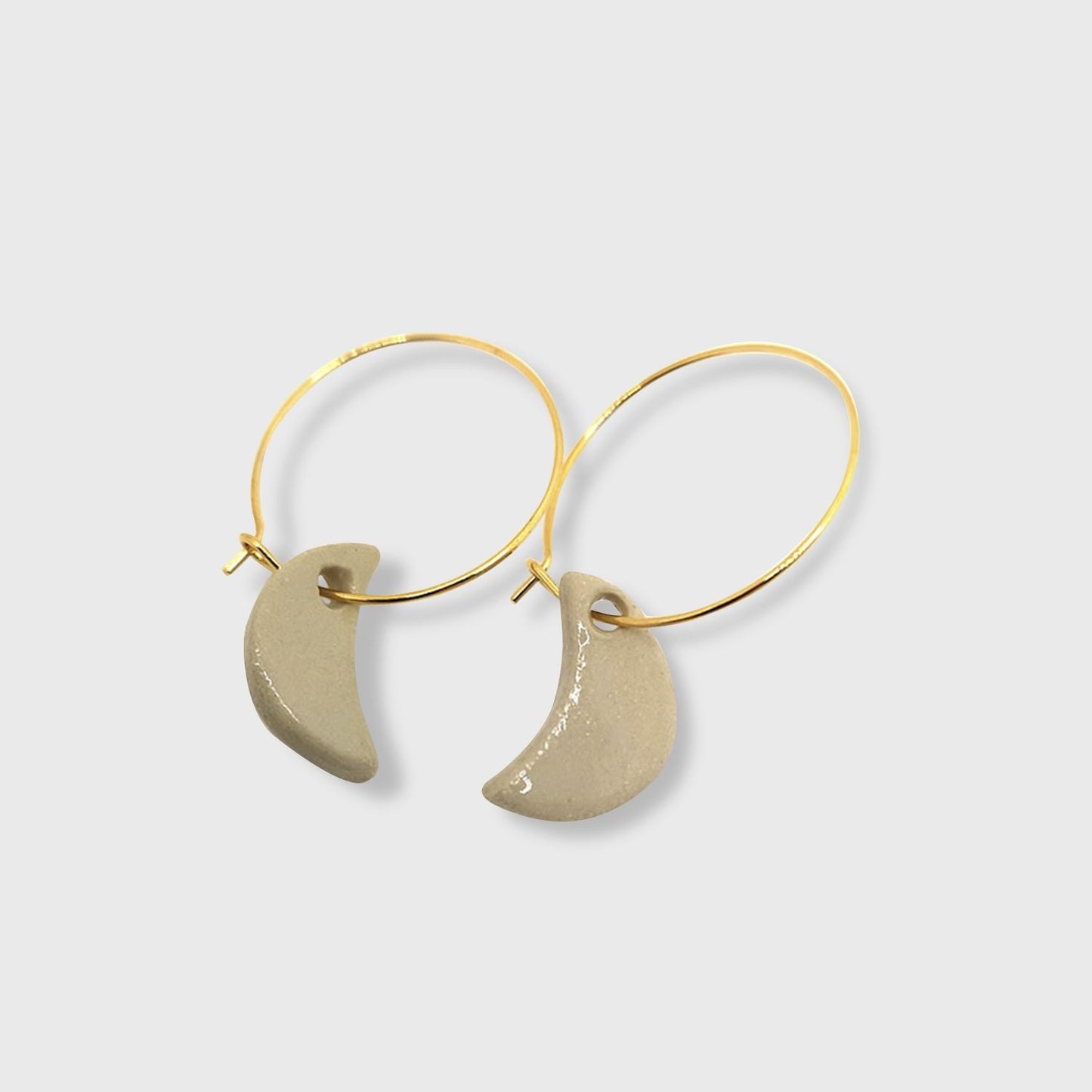 boucles d'oreilles lune blanche