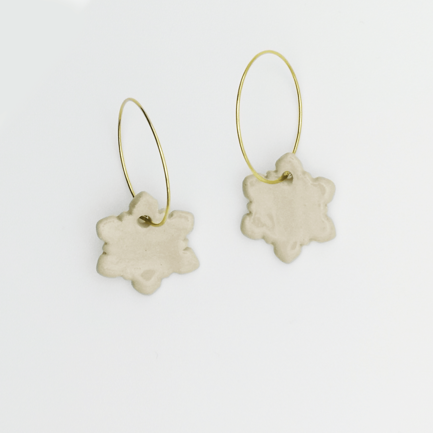 Boucles d'oreilles blanc flocon de neige