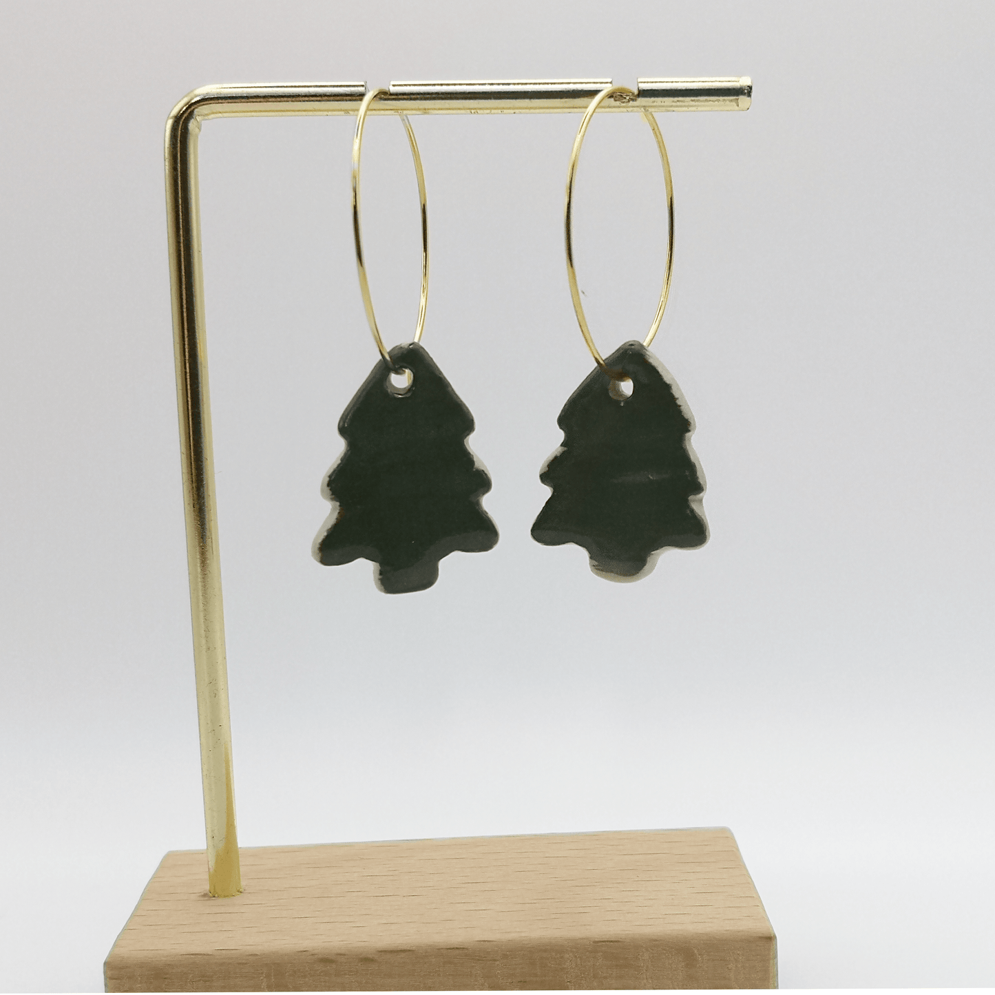 Boucles d'oreilles vert sapin noel