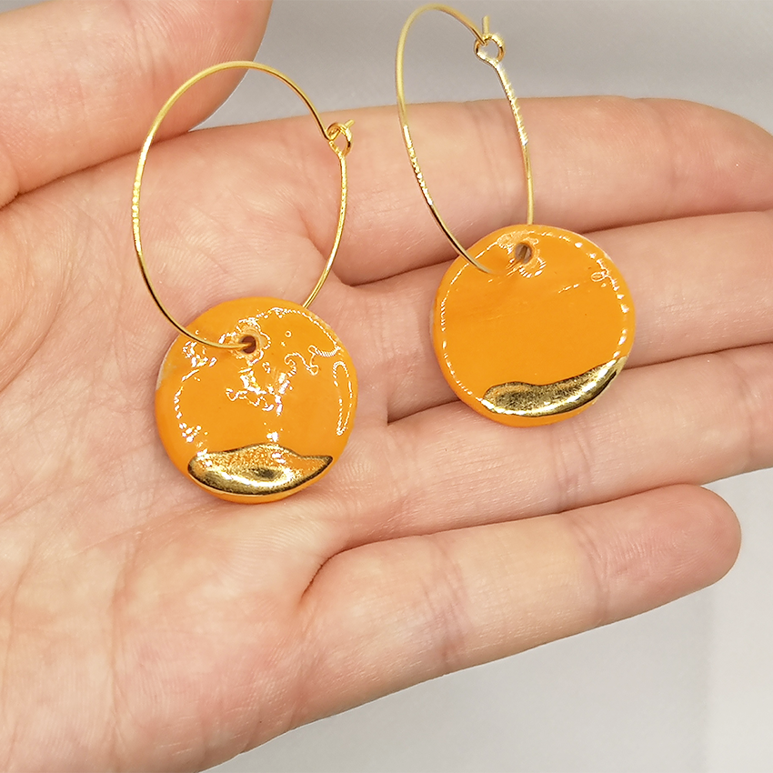 boucles d'oreilles oranges artisinales