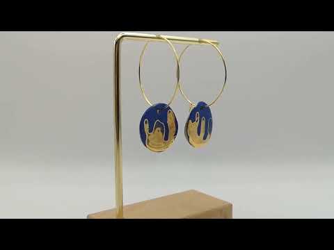 Blue Klein Earrings Handmade in Aix en Provence Corinne Ceramique
