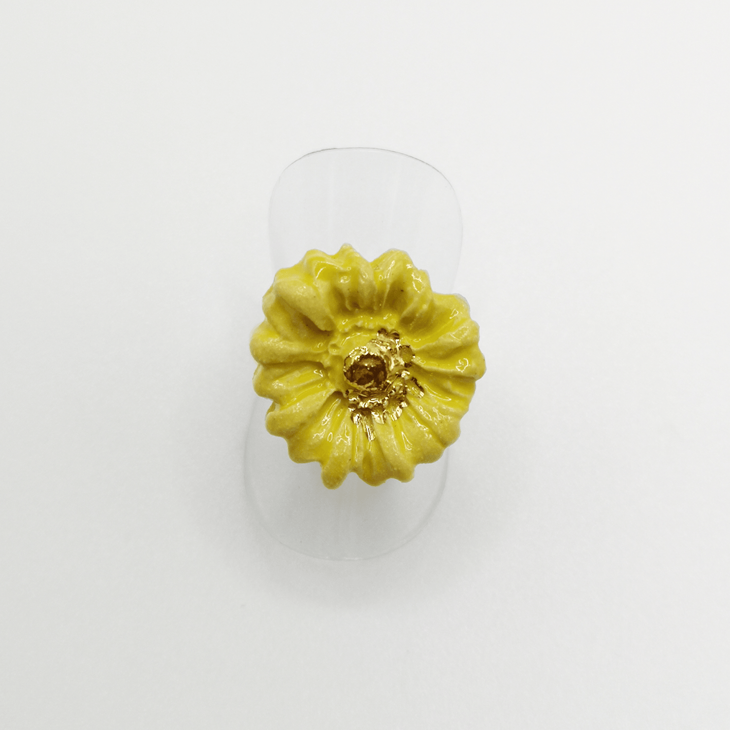 Bague jaune or fleur marguerite made in france Provence fait main  pour femme