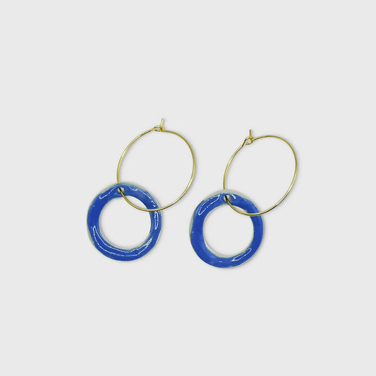 Boucles d oreilles bleu cercle moderne corinne ceramique aix en provence