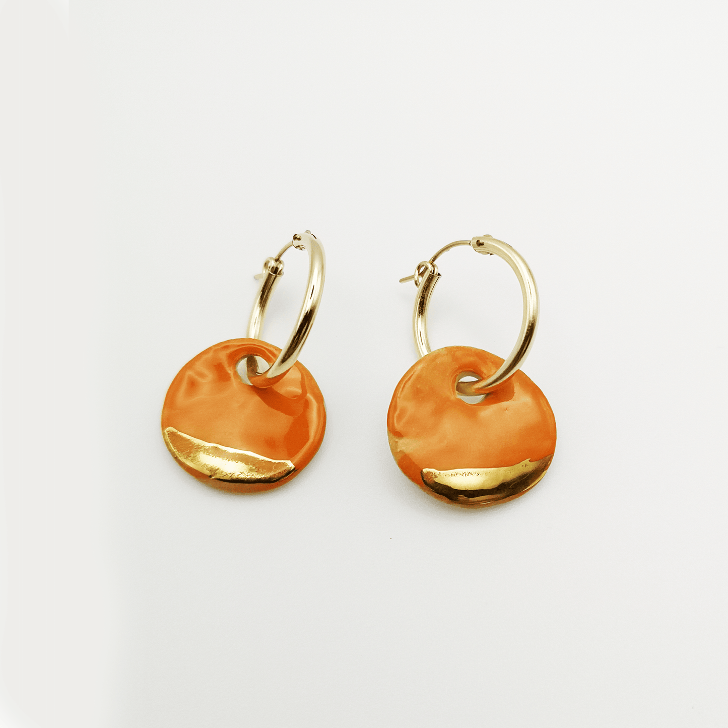 Boucles d'oreilles oranges pour femme or gold filled cadeau