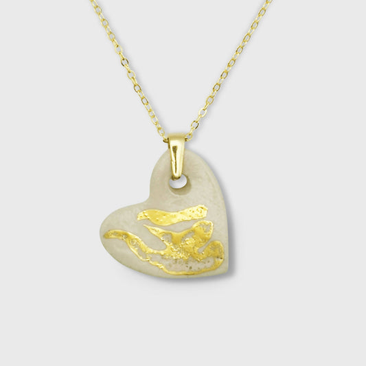 Collier Coeur Blanc Or pour femme Aix en Provence Lux Handmade