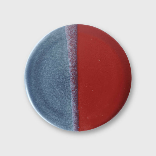 Dessous de verre rouge et bleu fait main poterie aix en provence