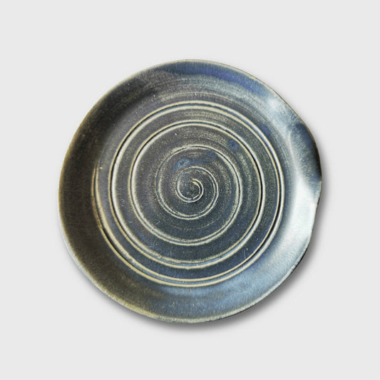 Porte cuillere bleu fait au tour gres Aix en Provence