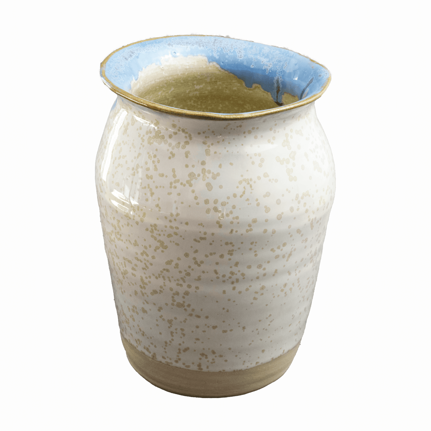 Vase en gres tour potier Aix en Provence artissant d exception Luxe cadeau bleu blanc