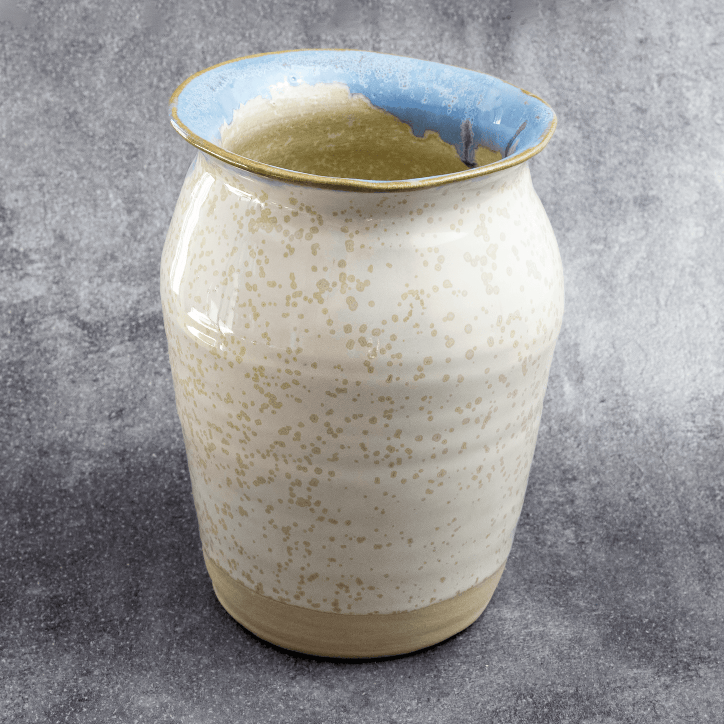 Vase bleu blanc lavande aix en provence ceramique