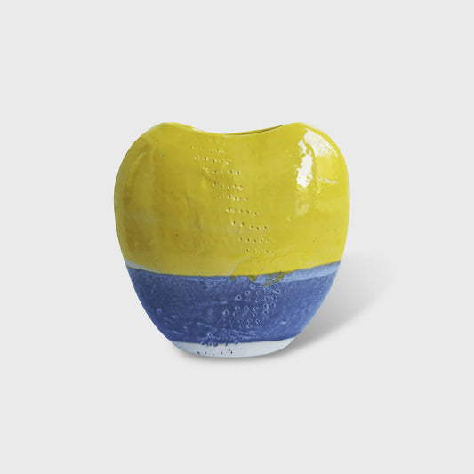 Vase Galet Jaune Bleu Aix en Provence Fait main