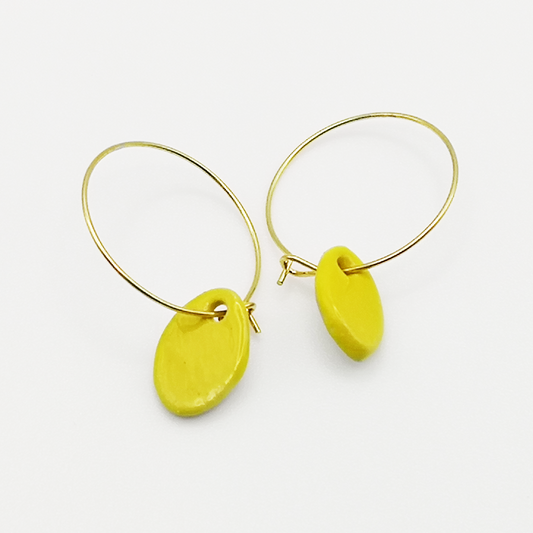 Boucles d'oreilles jaune citron