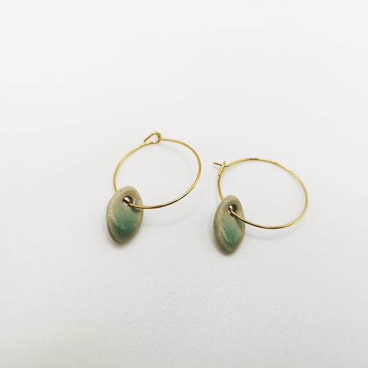 Boucles d'oreilles vert feuille pour femme