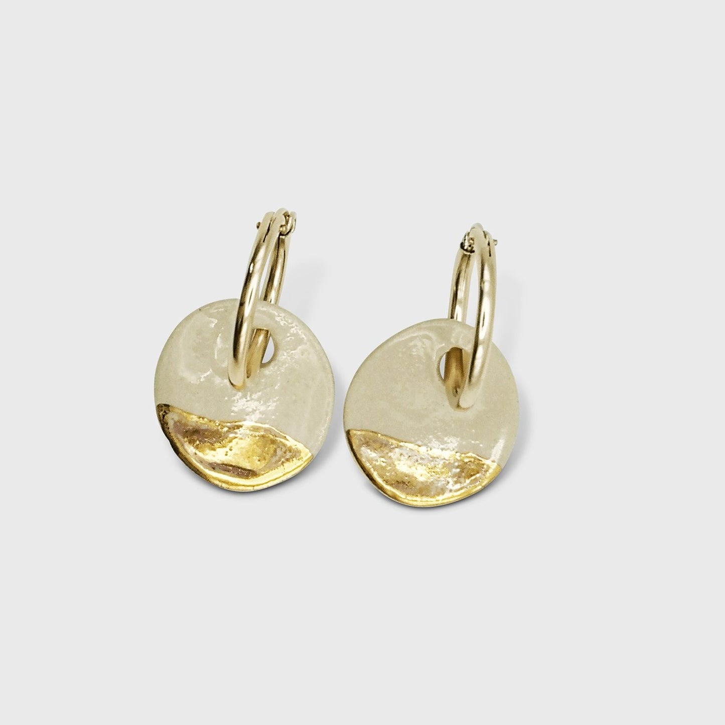 Boucles d'oreilles blanc or gold filled luxe artisanat francais
