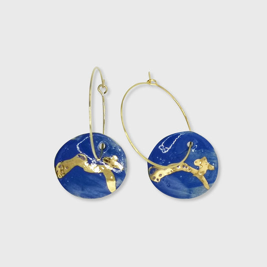 Boucles d'oreilles bleu Klein Provence Montagne Sainte Victoire pour femme