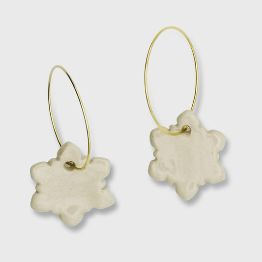 Boucles d'oreilles blanc flocon de neige noel hiver pour femme
