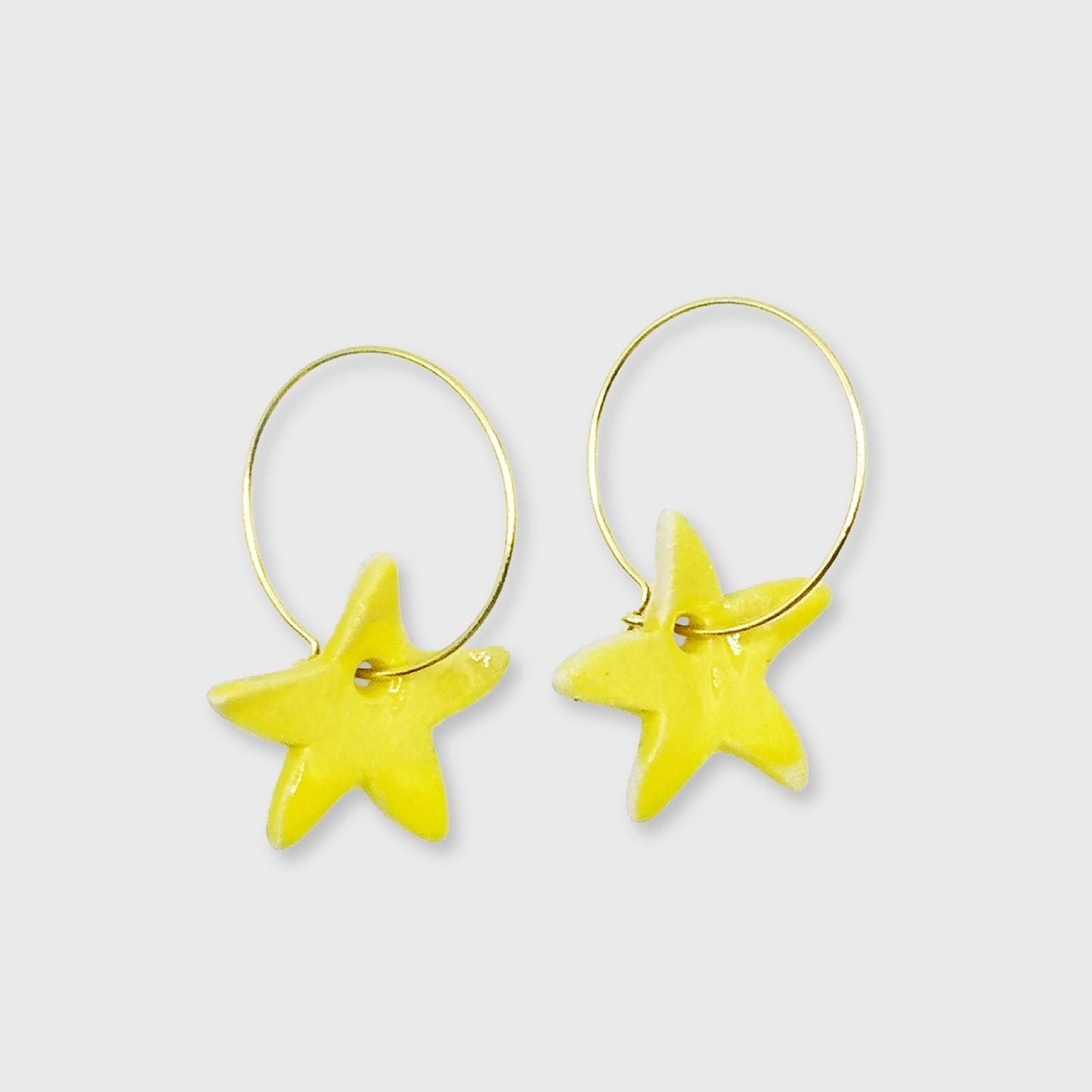 Boucles d'oreilles jaunes étoiles pendante pour femme ou ado