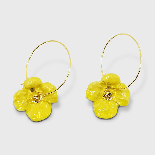 Boucles d'oreilles fleurs jaunes pour femme aix en provence france